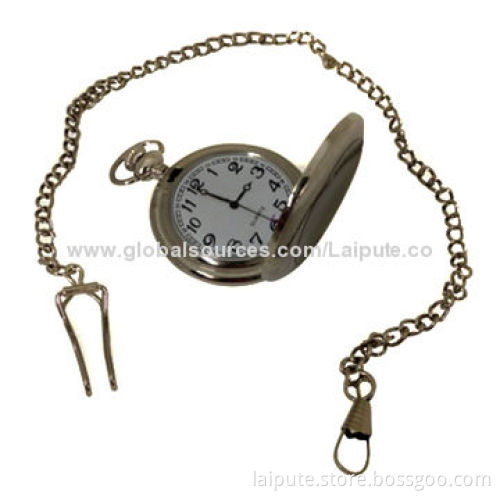 Steampunk FOB Watch Silver Chain Necklace Pendants, Skeleton Quartz Antique, Ladies Style